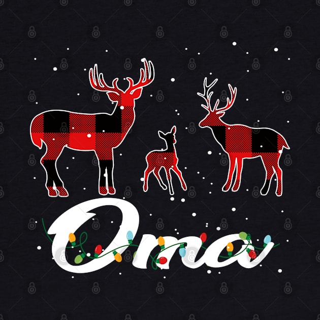 Oma Reindeer Plaid Pajama Shirt Family Christmas by intelus